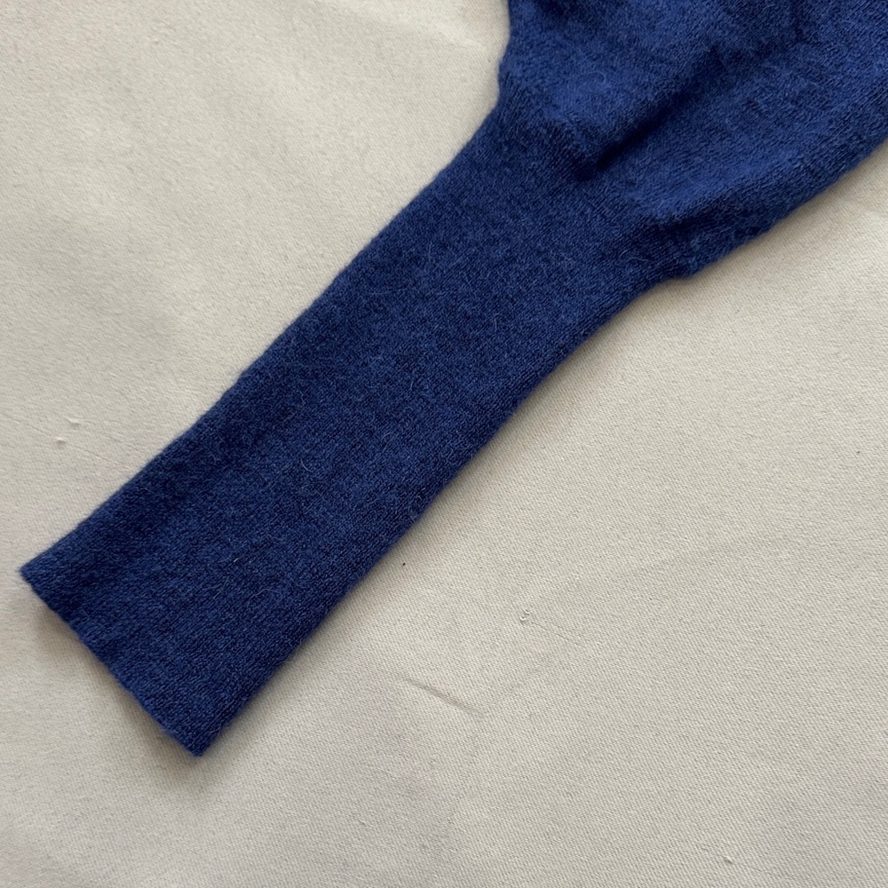 Sandro Paris Blue Alpaca/Wool Blend Oversized V-Neck Sweater - Size M - Picture 8 of 8